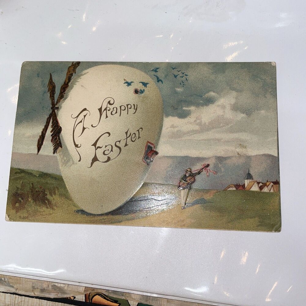 Vintage 1909 Easter Embossed Postcard